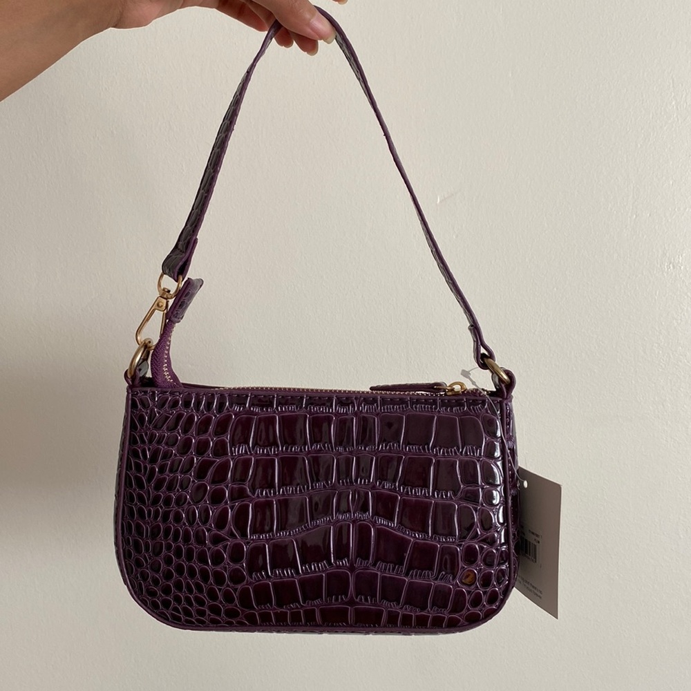 Y2K Plum Croc Shoulder Bag